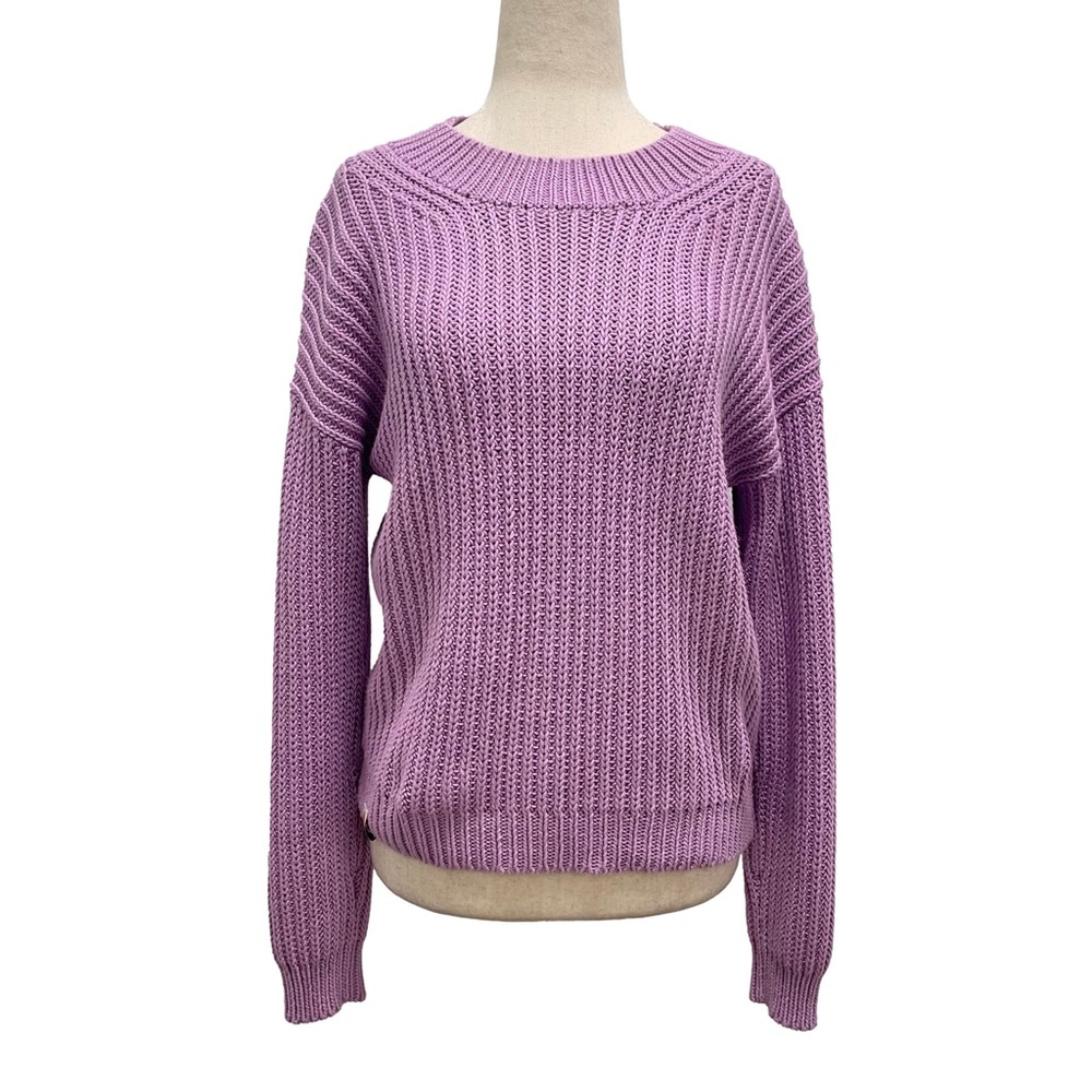 Sh*t That I Knit The Classic Crewneck Long Sleeve Lavender Sweater Size Small